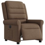 vidaXL Fotoliu rabatabil electric, maro, material textil