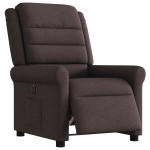 vidaXL Fotoliu rabatabil electric, maro închis, material textil