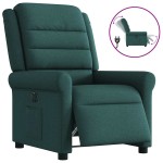 vidaXL Fotoliu rabatabil electric, verde închis, material textil vidaXL Fotoliu rabatabil electric, verde închis, material textil