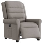 vidaXL Fotoliu rabatabil electric, gri taupe, material textil
