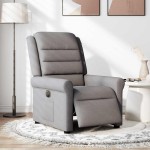 vidaXL Fotoliu rabatabil electric, gri taupe, material textil