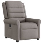 vidaXL Fotoliu rabatabil electric, gri taupe, material textil