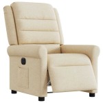 vidaXL Fotoliu rabatabil electric, crem, material textil