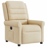 vidaXL Fotoliu rabatabil electric, crem, material textil