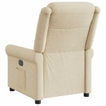 vidaXL Fotoliu rabatabil electric, crem, material textil