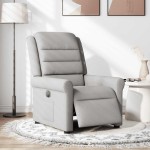 vidaXL Scaun reclinabil electric Cloud Grey Fabric