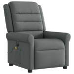 vidaXL Fotoliu electric de masaj rabatabil, gri închis, textil