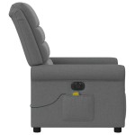 vidaXL Fotoliu electric de masaj rabatabil, gri închis, textil
