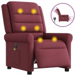 vidaXL Fotoliu electric de masaj rabatabil, roșu vin, textil vidaXL Fotoliu electric de masaj rabatabil, roșu vin, textil