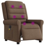 vidaXL Fotoliu electric de masaj rabatabil, maro, textil