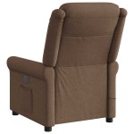 vidaXL Fotoliu electric de masaj rabatabil, maro, textil
