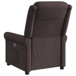 vidaXL Fotoliu electric de masaj rabatabil, maro închis, textil