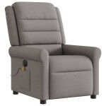 vidaXL Fotoliu electric de masaj rabatabil, gri taupe, textil