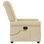 vidaXL Fotoliu electric de masaj rabatabil, crem, textil