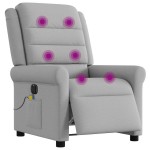vidaXL Scaun reclinabil electric pentru masaj Cloud Grey Fabric vidaXL Scaun reclinabil electric pentru masaj Cloud Grey Fabric