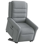vidaXL Fotoliu rabatabil cu ridicare, gri deschis, material textil