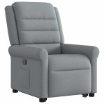 vidaXL Fotoliu rabatabil cu ridicare, gri deschis, material textil