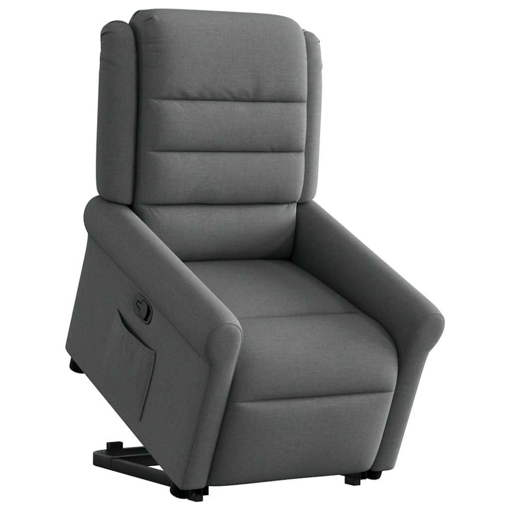 vidaXL Fotoliu rabatabil cu ridicare pe verticală, gri închis, textil