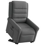 vidaXL Fotoliu rabatabil cu ridicare pe verticală, gri închis, textil vidaXL Fotoliu rabatabil cu ridicare pe verticală, gri închis, textil