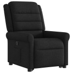 vidaXL Fotoliu rabatabil cu ridicare pe verticală, negru, textil