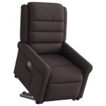 vidaXL Fotoliu rabatabil cu ridicare pe verticală, maro închis, textil
