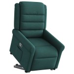 vidaXL Fotoliu rabatabil ridicare pe verticală, verde închis, textil vidaXL Fotoliu rabatabil ridicare pe verticală, verde închis, textil