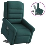 vidaXL Fotoliu rabatabil ridicare pe verticală, verde închis, textil vidaXL Fotoliu rabatabil ridicare pe verticală, verde închis, textil