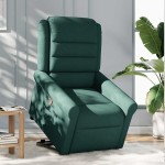 vidaXL Fotoliu rabatabil ridicare pe verticală, verde închis, textil vidaXL Fotoliu rabatabil ridicare pe verticală, verde închis, textil
