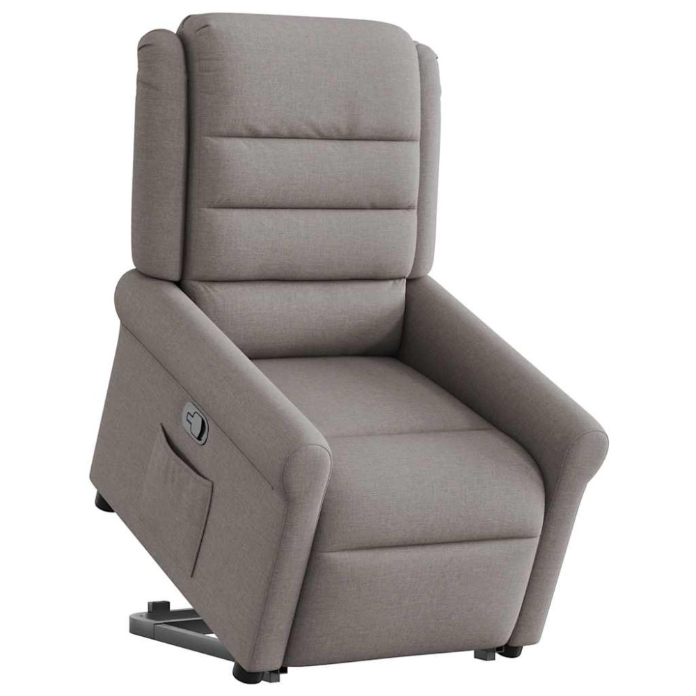 vidaXL Fotoliu rabatabil cu ridicare pe verticală, gri taupe, textil