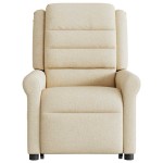 vidaXL Fotoliu rabatabil cu ridicare pe verticală, crem, textil