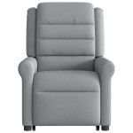 vidaXL Fotoliu de masaj rabatabil cu ridicare, gri deschis, textil vidaXL Fotoliu de masaj rabatabil cu ridicare, gri deschis, textil