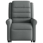 vidaXL Fotoliu de masaj rabatabil cu ridicare, gri închis, textil vidaXL Fotoliu de masaj rabatabil cu ridicare, gri închis, textil