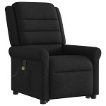 vidaXL Fotoliu rabatabil de masaj, cu ridicare, negru, material textil