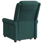 vidaXL Fotoliu rabatabil de masaj, cu ridicare, verde închis, textil