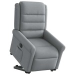 vidaXL Fotoliu electric rabatabil cu ridicare, gri deschis, textil