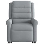 vidaXL Fotoliu electric rabatabil cu ridicare, gri deschis, textil