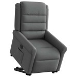 vidaXL Fotoliu electric rabatabil cu ridicare, gri închis, textil