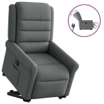 vidaXL Fotoliu electric rabatabil cu ridicare, gri închis, textil