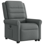 vidaXL Fotoliu electric rabatabil cu ridicare, gri închis, textil