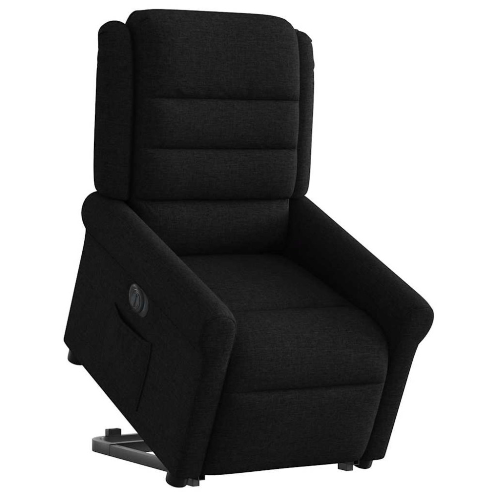 vidaXL Fotoliu electric rabatabil cu ridicare, negru, textil
