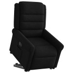 vidaXL Fotoliu electric rabatabil cu ridicare, negru, textil
