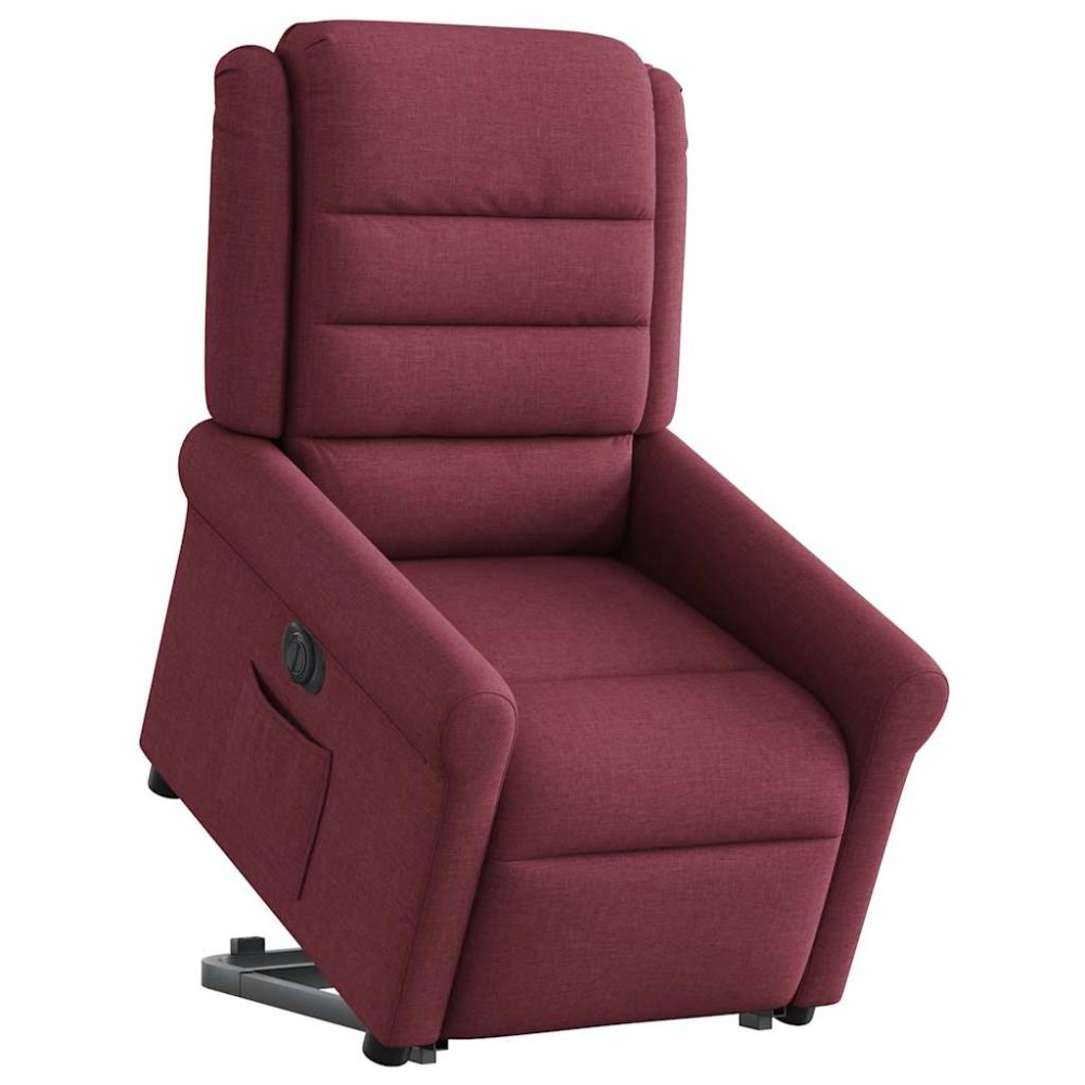 vidaXL Fotoliu electric rabatabil cu ridicare, roșu vin, textil