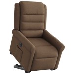 vidaXL Fotoliu electric rabatabil cu ridicare, maro, textil