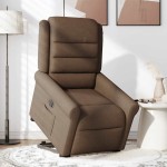 vidaXL Fotoliu electric rabatabil cu ridicare, maro, textil