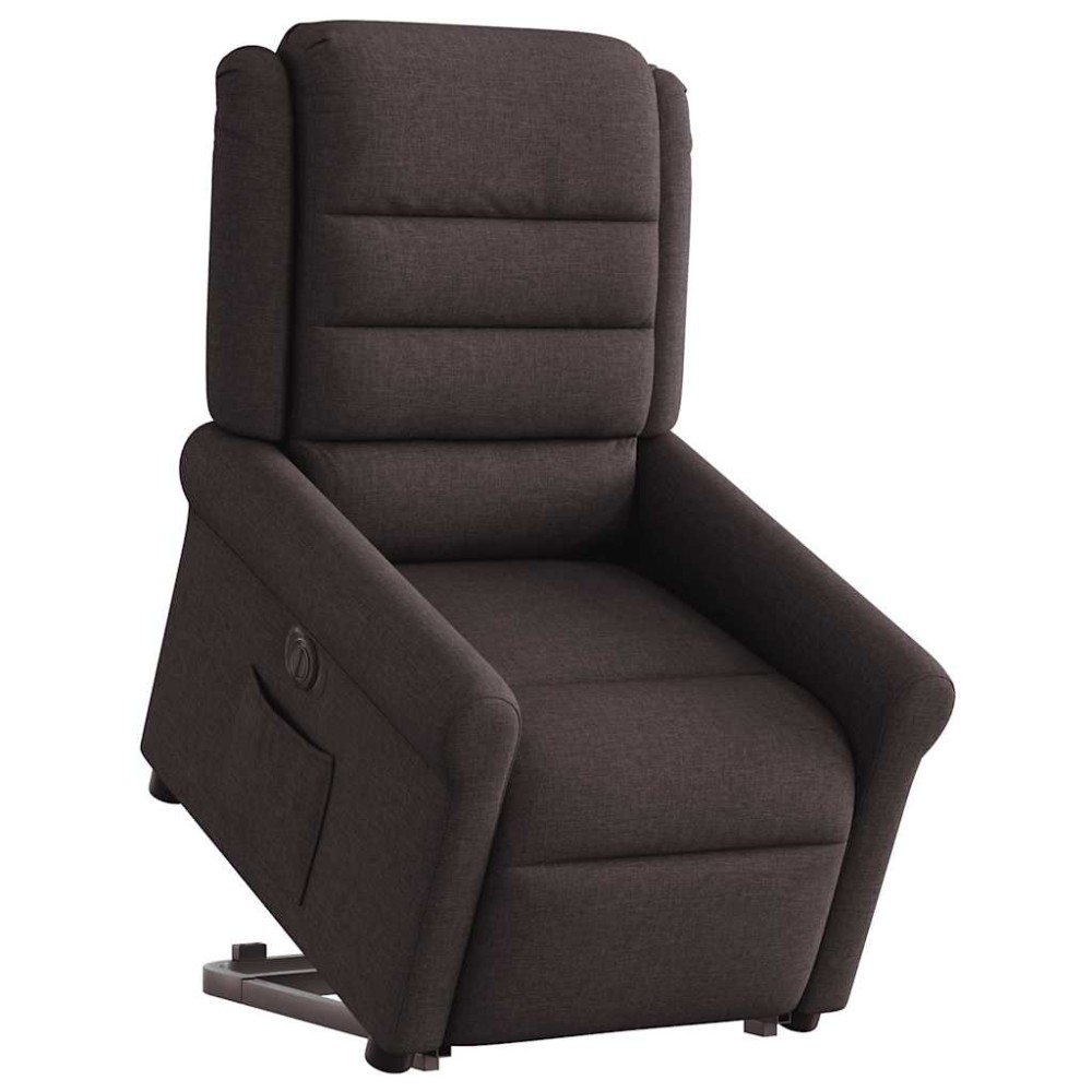 vidaXL Fotoliu electric rabatabil cu ridicare, maro închis, textil