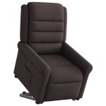 vidaXL Fotoliu electric rabatabil cu ridicare, maro închis, textil