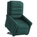 vidaXL Fotoliu electric rabatabil cu ridicare, verde închis, textil
