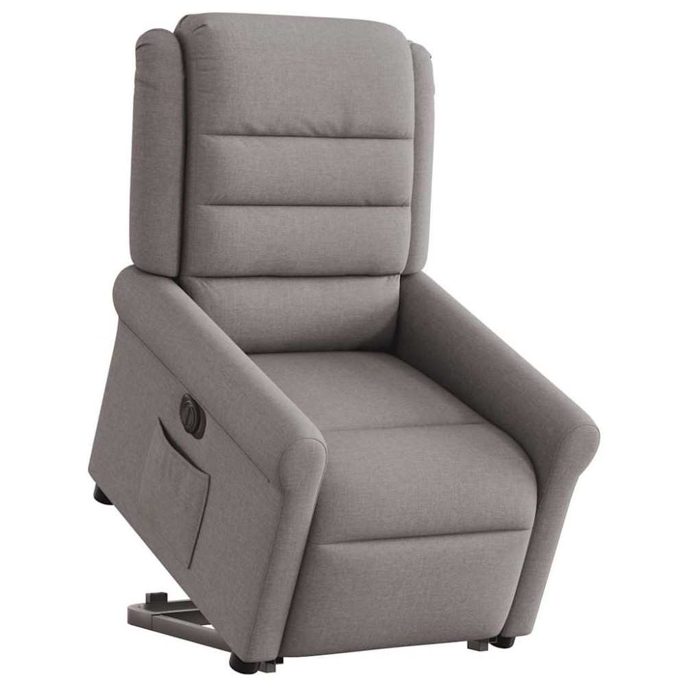 vidaXL Fotoliu electric rabatabil cu ridicare, gri taupe, textil