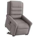 vidaXL Fotoliu electric rabatabil cu ridicare, gri taupe, textil