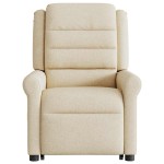 vidaXL Fotoliu electric rabatabil cu ridicare, crem, textil